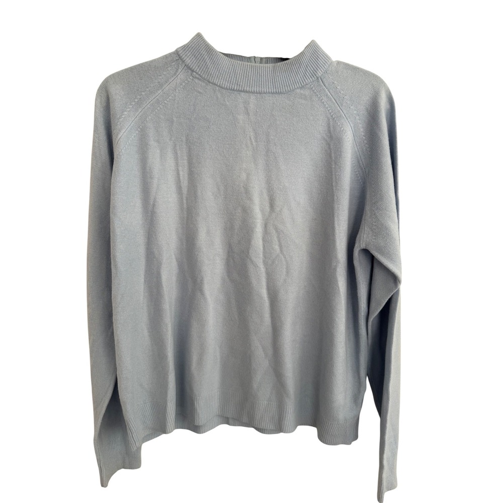 White Stag Women's Blooming Blue Mock‎ Neck Long Sleeve Knit Sweater